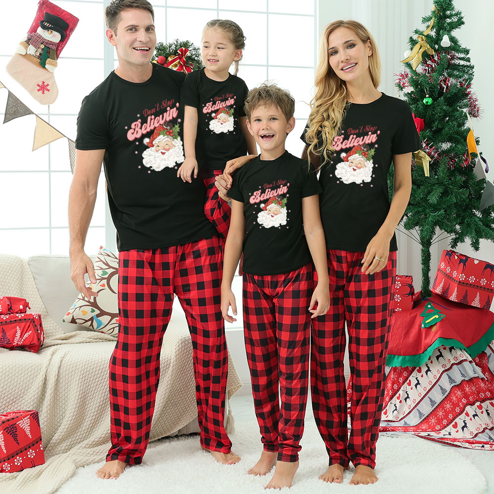 Unique Believe Santa Christmas Jammies Short Sleeves Unique Believe Santa Christmas Jammies Short Sleeves