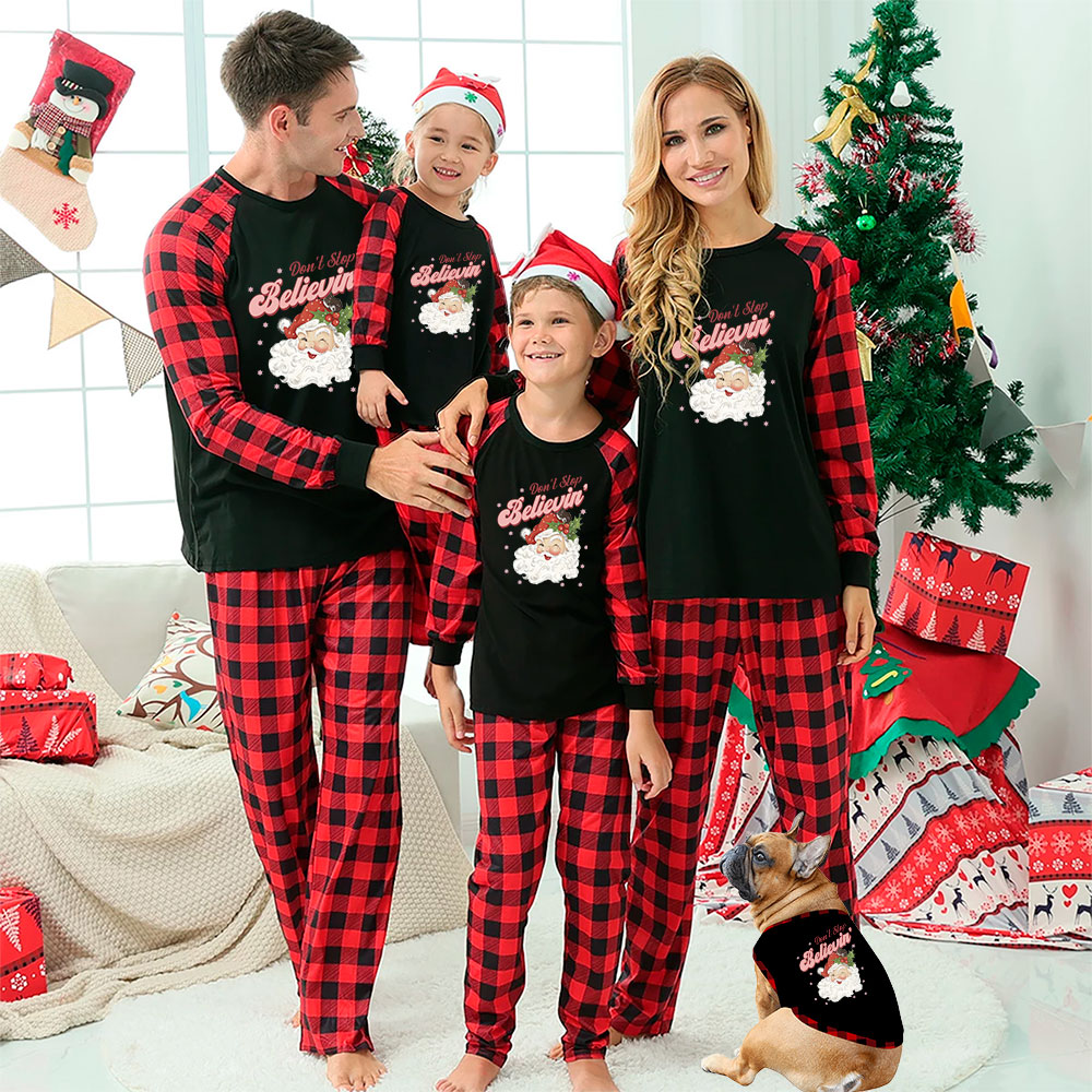 Believe Santa Christmas Pajamas With Plus Size