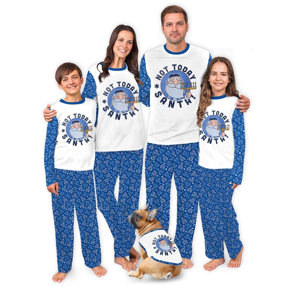 Menorah Hanukkah Pajamas Family Sayings Not Today Santa Menorah Hanukkah Pajamas Family Sayings Not Today Santa