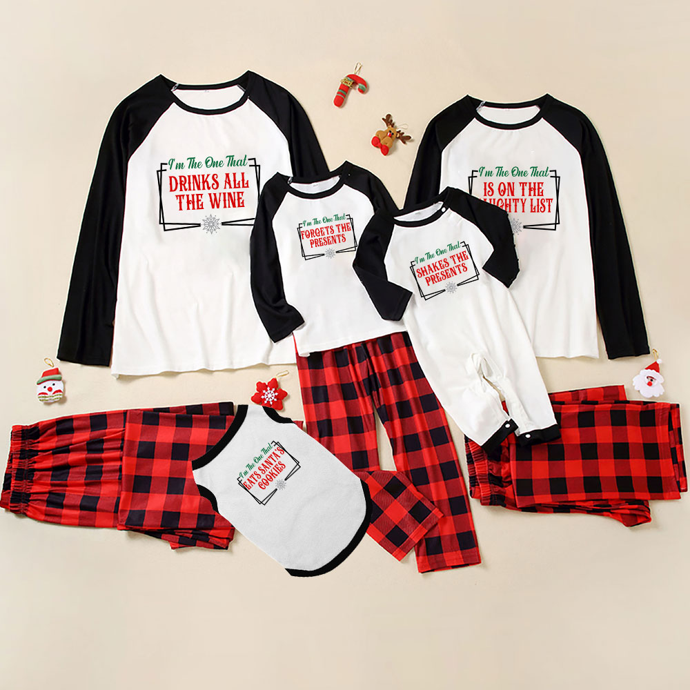 Customizable Family Xmas Pajamas Buffalo Plaid [29 Saying]
