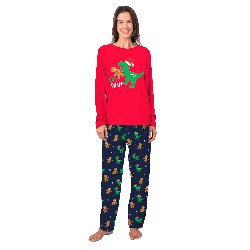 Dinosaur Cookie Long Sleeve Matching Family Christmas Pajamas Dinosaur Cookie Long Sleeve Matching Family Christmas Pajamas