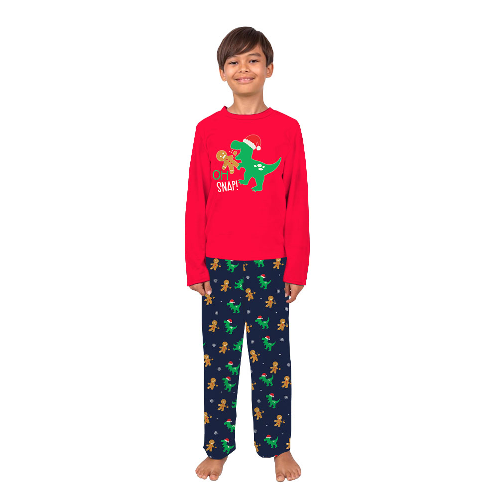 Dinosaur Cookie Long Sleeve Matching Family Christmas Pajamas Dinosaur Cookie Long Sleeve Matching Family Christmas Pajamas
