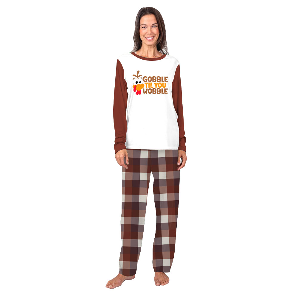 Turkey Thanksgiving Family Pajamas Gobble Til You Wobble Turkey Thanksgiving Family Pajamas Gobble Til You Wobble
