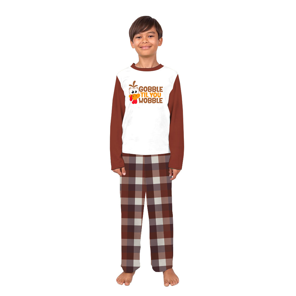 Turkey Thanksgiving Family Pajamas Gobble Til You Wobble Turkey Thanksgiving Family Pajamas Gobble Til You Wobble