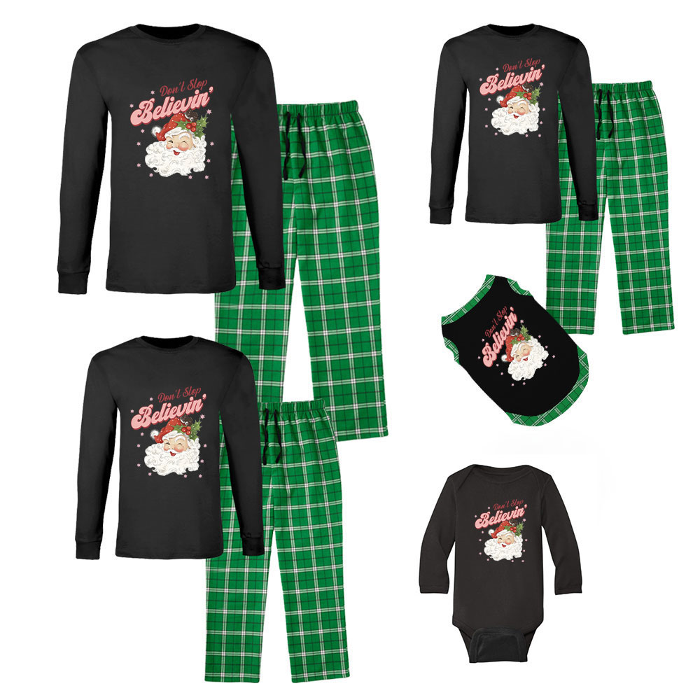 Dont Stop Believing Santa Cotton Christmas Pajamas Dont Stop Believing Santa Cotton Christmas Pajamas