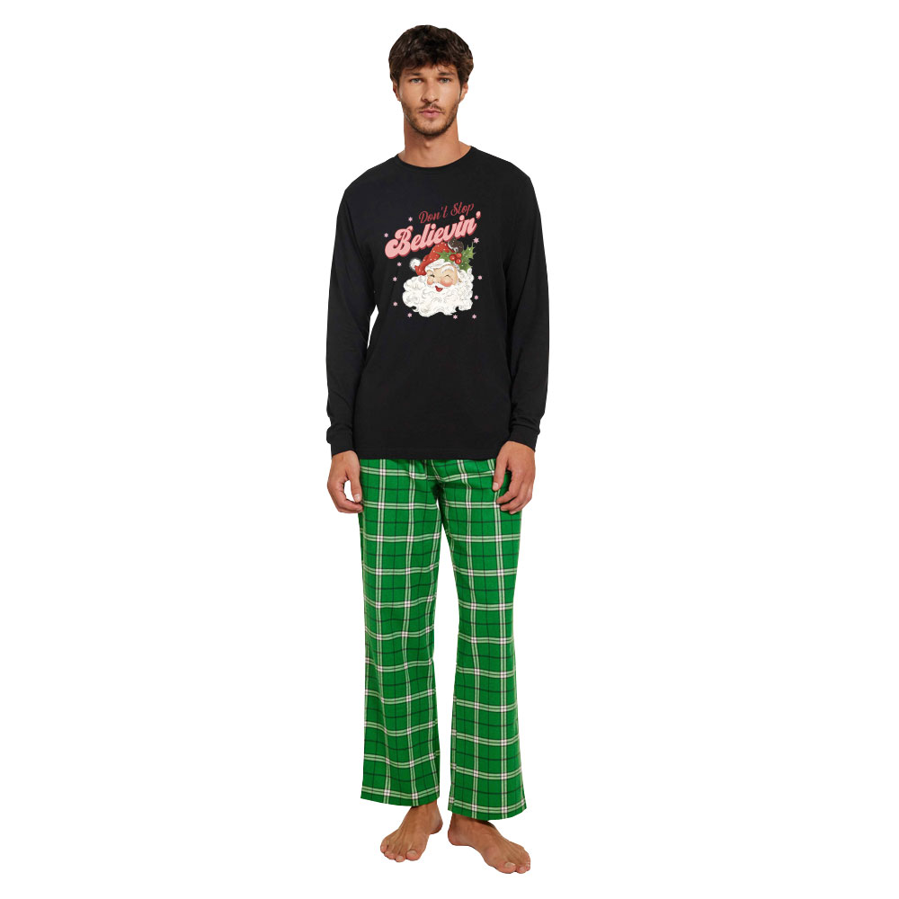 Dont Stop Believing Santa Cotton Christmas Pajamas Dont Stop Believing Santa Cotton Christmas Pajamas
