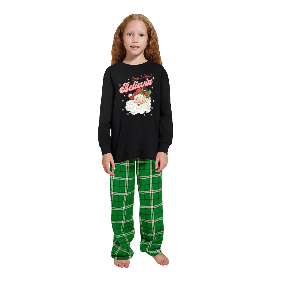 Dont Stop Believing Santa Cotton Christmas Pajamas Dont Stop Believing Santa Cotton Christmas Pajamas