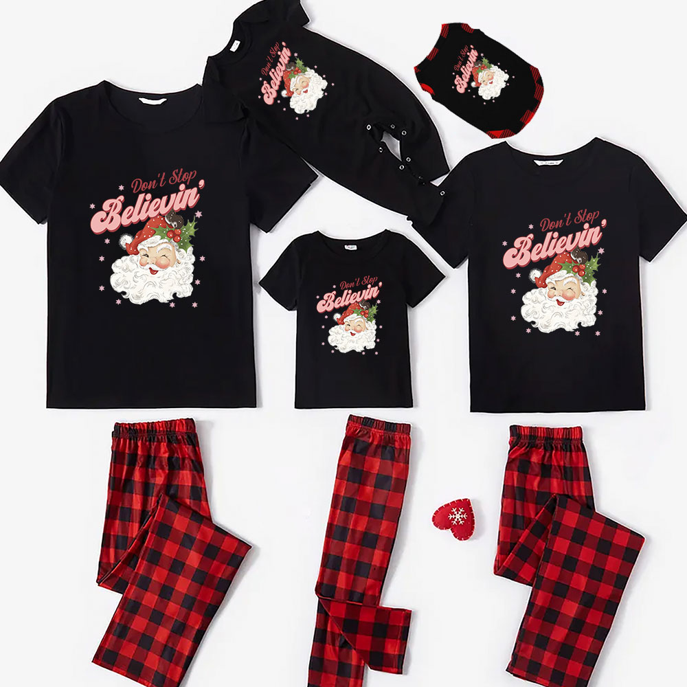 Unique Believe Santa Christmas Jammies Short Sleeves Unique Believe Santa Christmas Jammies Short Sleeves