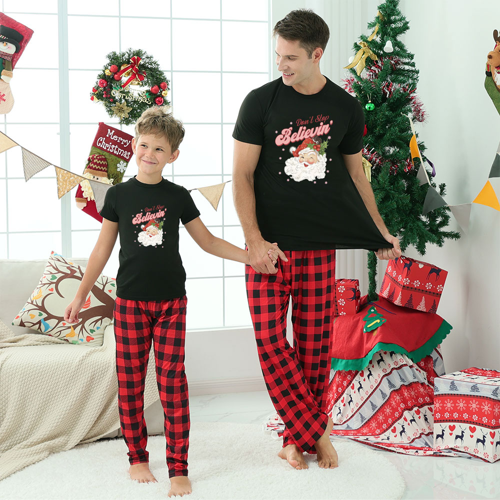 Unique Believe Santa Christmas Jammies Short Sleeves Unique Believe Santa Christmas Jammies Short Sleeves