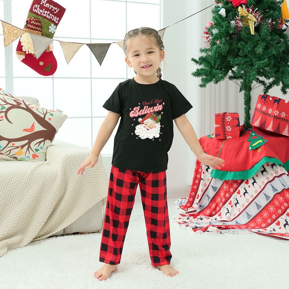 Unique Believe Santa Christmas Jammies Short Sleeves Unique Believe Santa Christmas Jammies Short Sleeves
