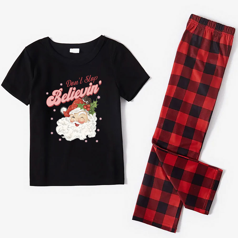 Unique Believe Santa Christmas Jammies Short Sleeves Unique Believe Santa Christmas Jammies Short Sleeves