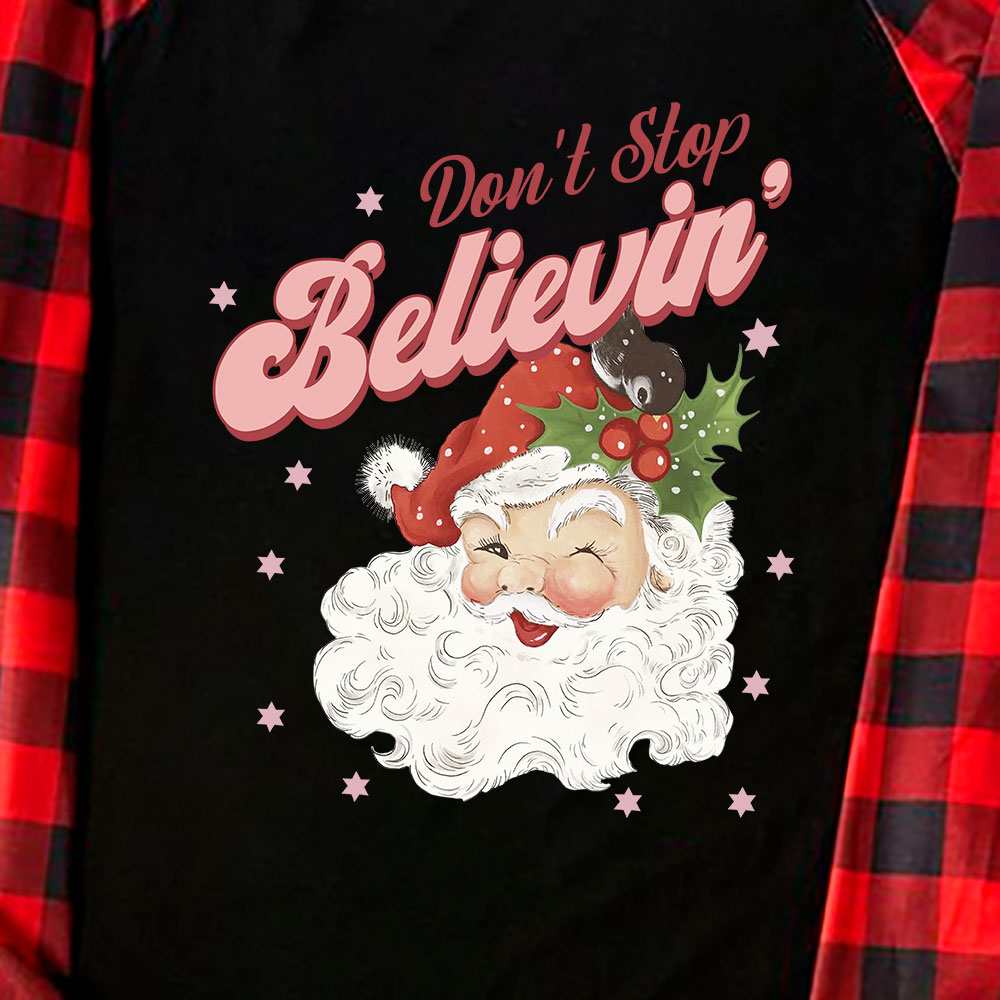 Believe Santa Christmas Pajamas With Plus Size