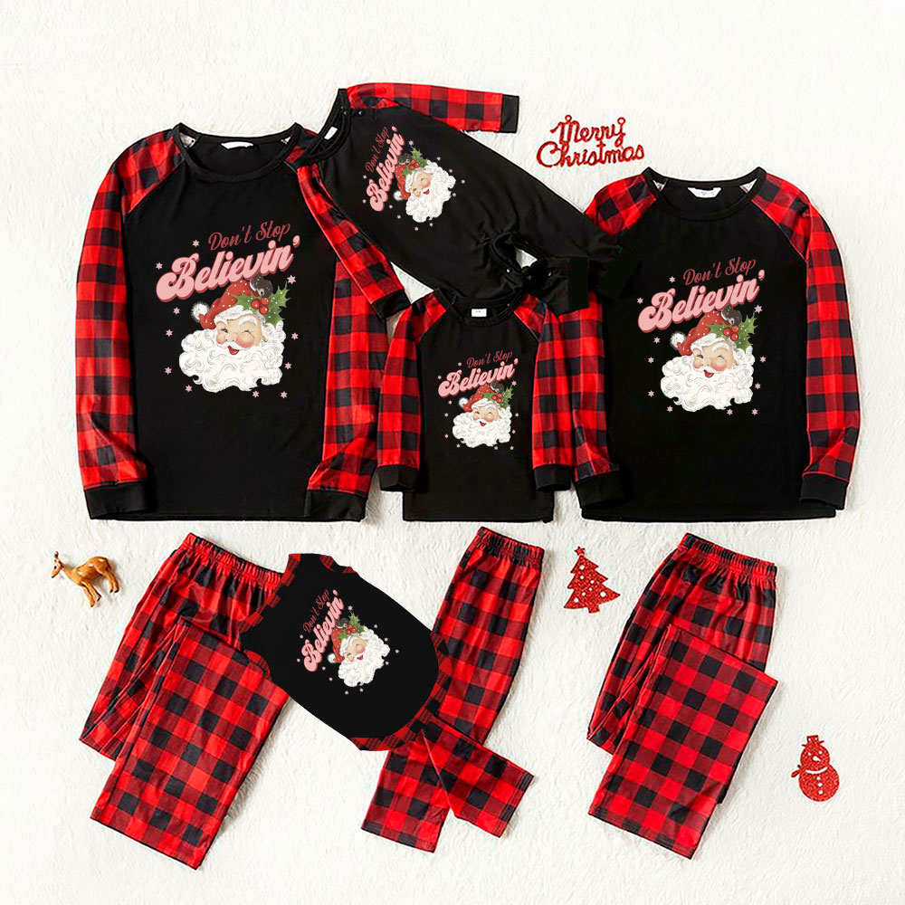 Believe Santa Christmas Pajamas With Plus Size