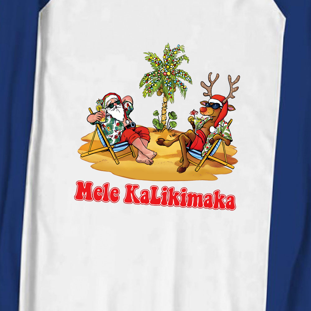 Mele Kalikimaka Santa Family Christmas Pajamas Plaid Mele Kalikimaka Santa Family Christmas Pajamas Plaid