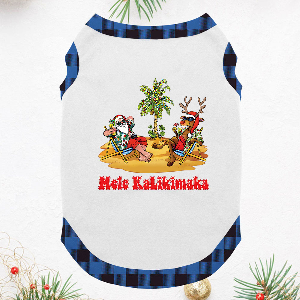 Mele Kalikimaka Santa Family Christmas Pajamas Plaid Mele Kalikimaka Santa Family Christmas Pajamas Plaid