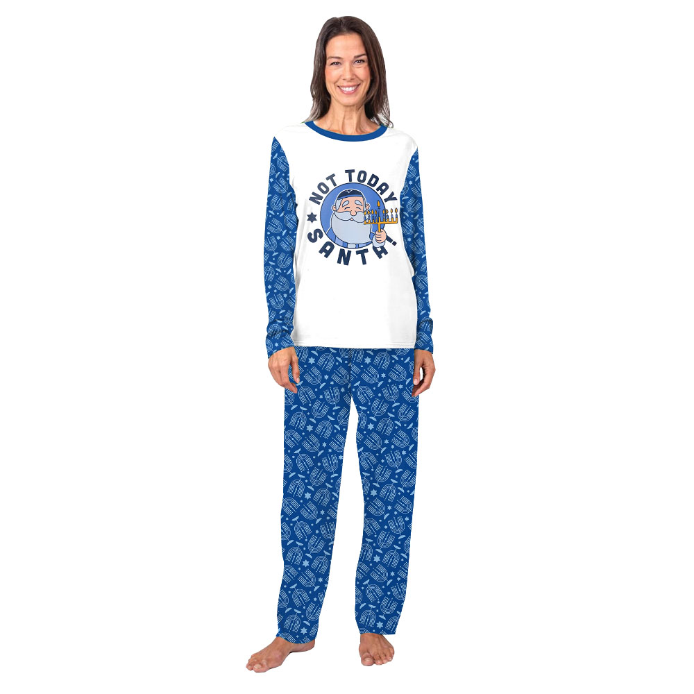 Menorah Hanukkah Pajamas Family Sayings Not Today Santa Menorah Hanukkah Pajamas Family Sayings Not Today Santa