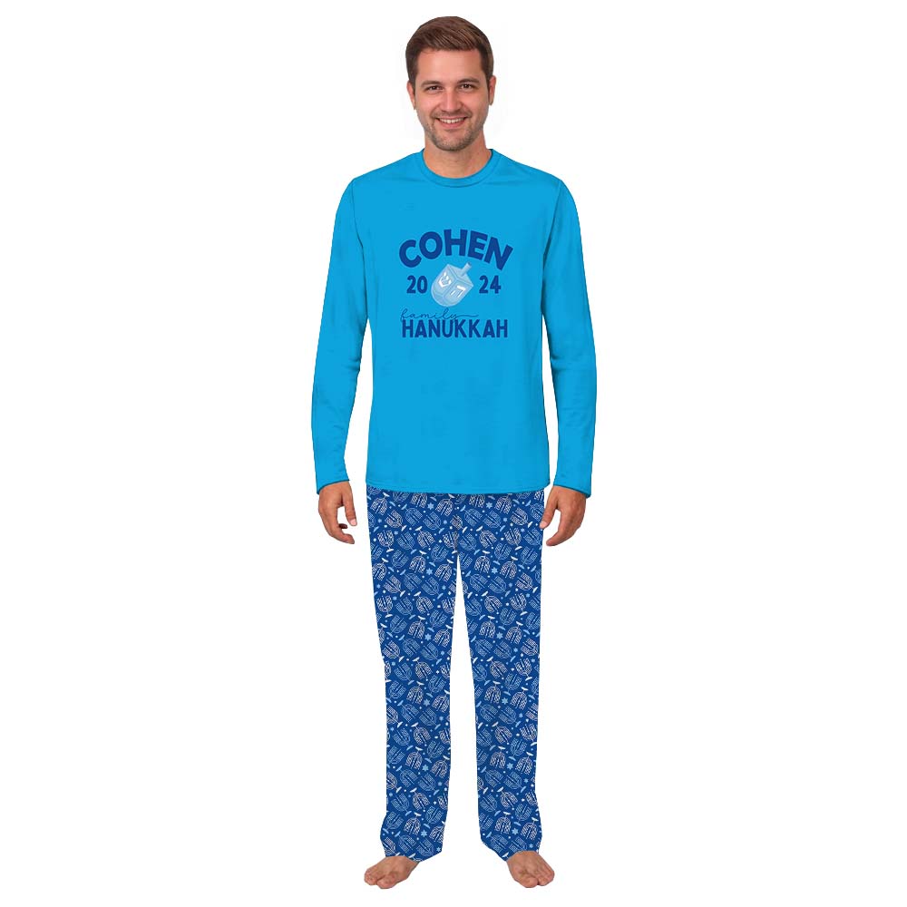 Personalized Dreidel Family Matching Hanukkah Pajamas 2024
