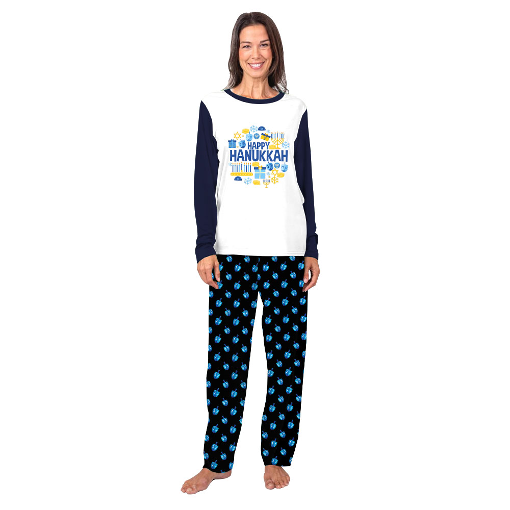 Happy Hanukkah Matching PJs For Family And Dog Blue Happy Hanukkah Matching PJs For Family And Dog Blue