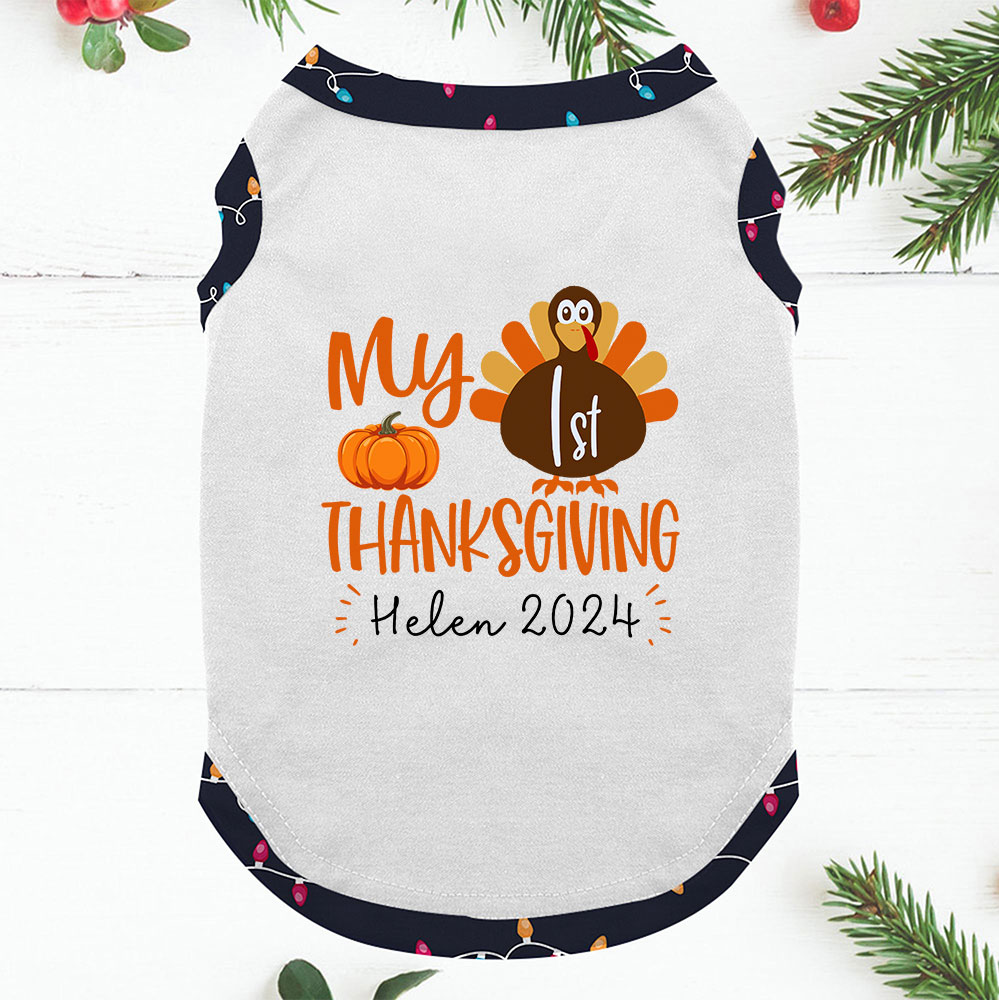 Personalized My First Thanksgiving Pajamas Short Sleeves