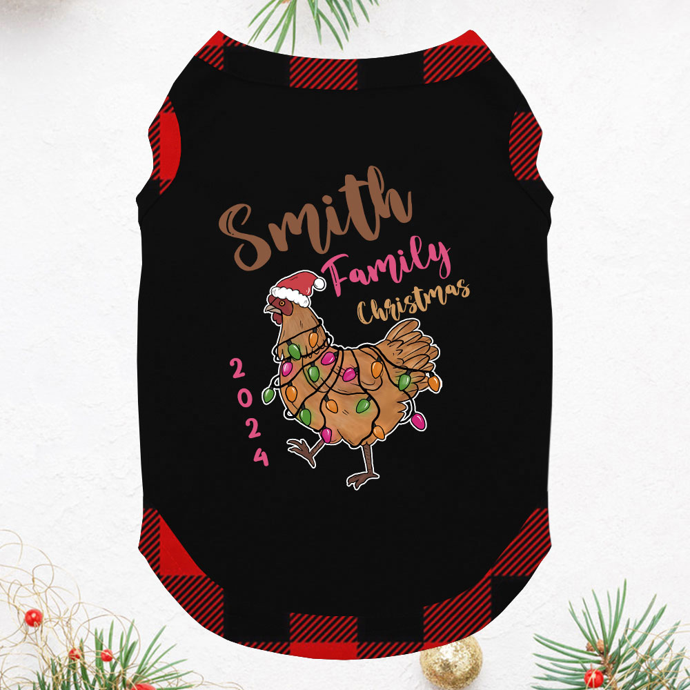 Customizable Chicken Christmas Pajamas Short Sleeves Customizable Chicken Christmas Pajamas Short Sleeves
