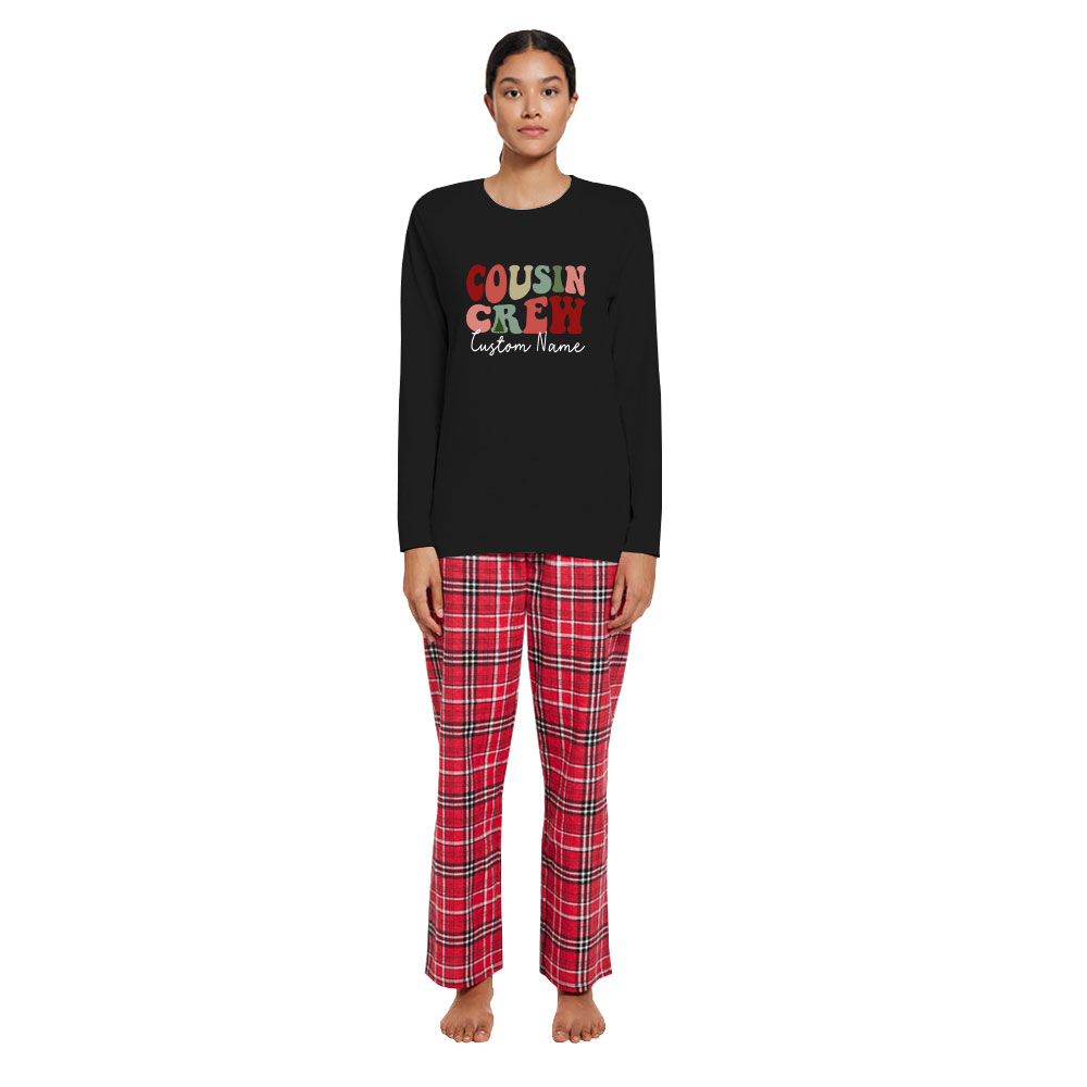 Personalized Name Cousin Crew Christmas Pjs 100% Cotton Personalized Name Cousin Crew Christmas Pjs 100% Cotton