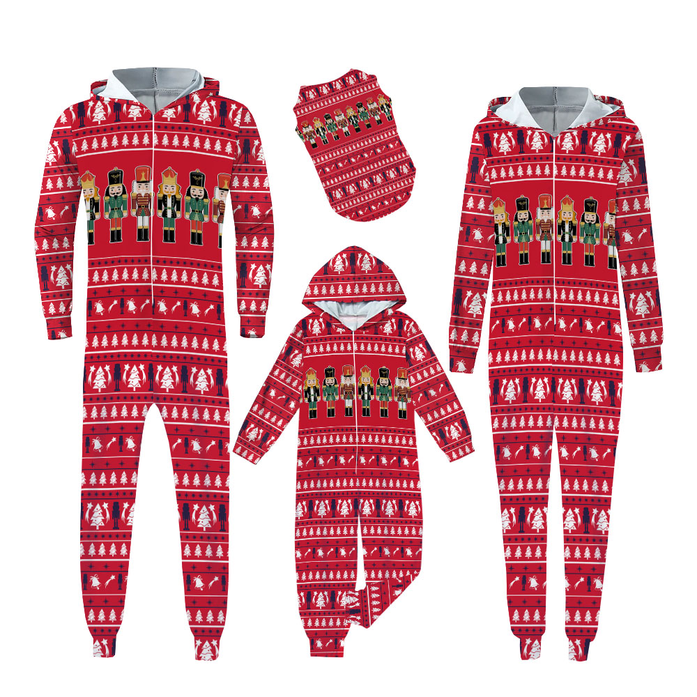 Nutcracker Christmas Family Pajama Onesies With Pockets Nutcracker Christmas Family Pajama Onesies With Pockets