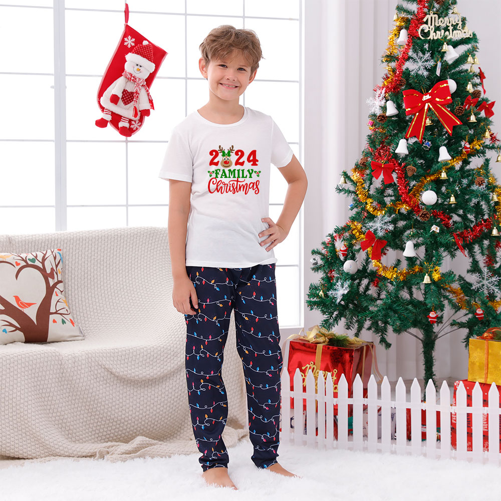 2024 Reindeer Family Christmas Jammies Short Sleeves 2024 Reindeer Family Christmas Jammies Short Sleeves