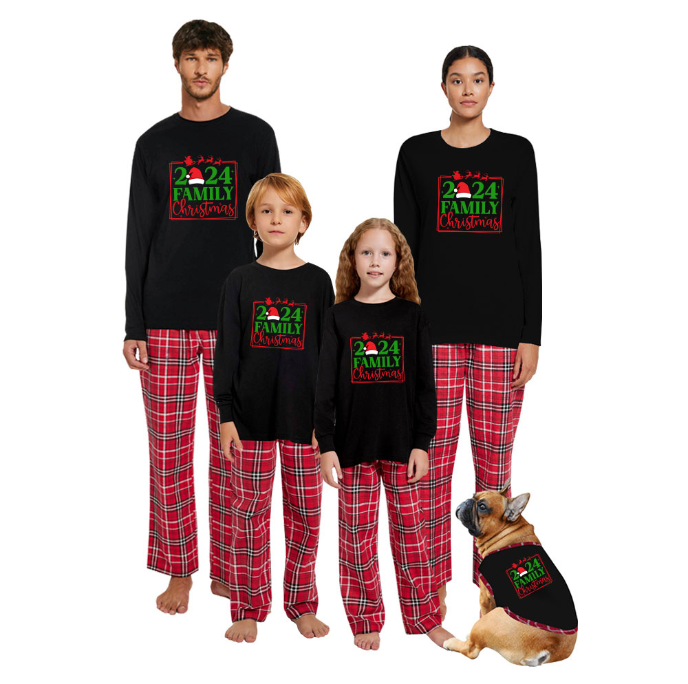 Buffalo Check Family Cotton Christmas Pajamas 2024