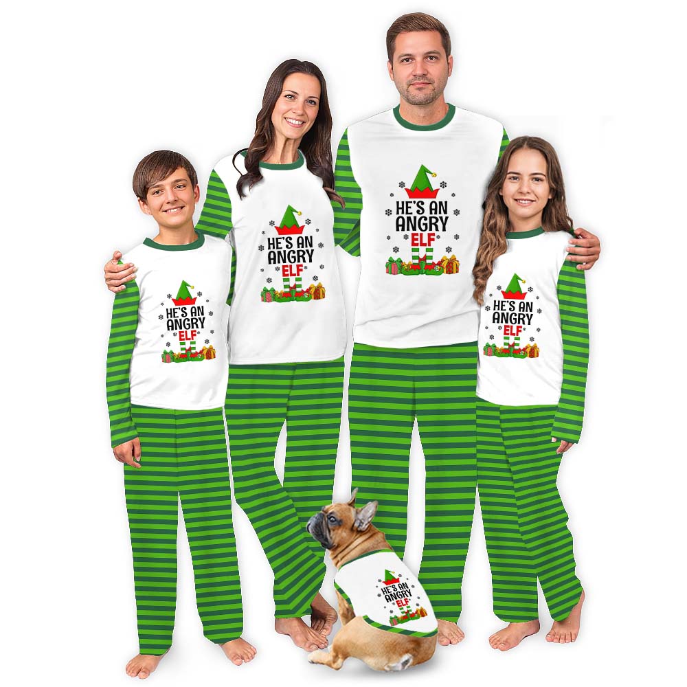 Elf Family Pajamas Christmas Matching With Personalized Sayings Elf Family Pajamas Christmas Matching With Personalized Sayings