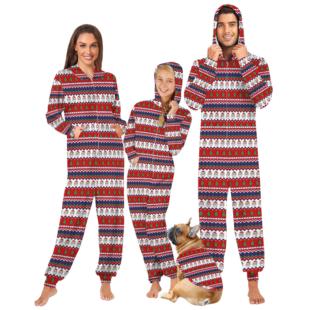 Festive Santa Christmas Onesie Pajamas Family Festive Santa Christmas Onesie Pajamas Family
