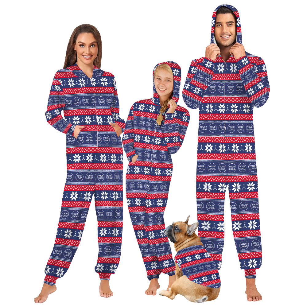 Custom Logo Or Face Christmas Onesie For Family And Dog Custom Logo Or Face Christmas Onesie For Family And Dog