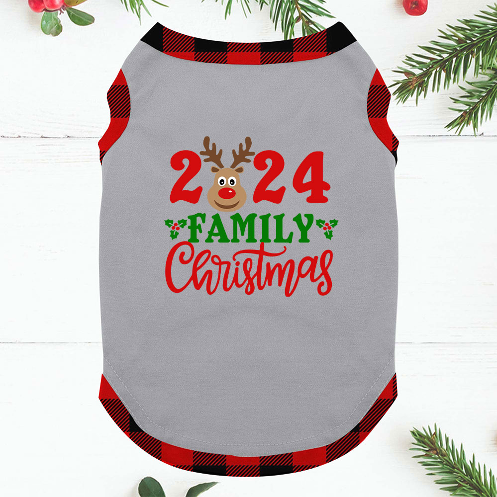 Gray Plaid Family Christmas Pajamas Reindeer Design Gray Plaid Family Christmas Pajamas Reindeer Design