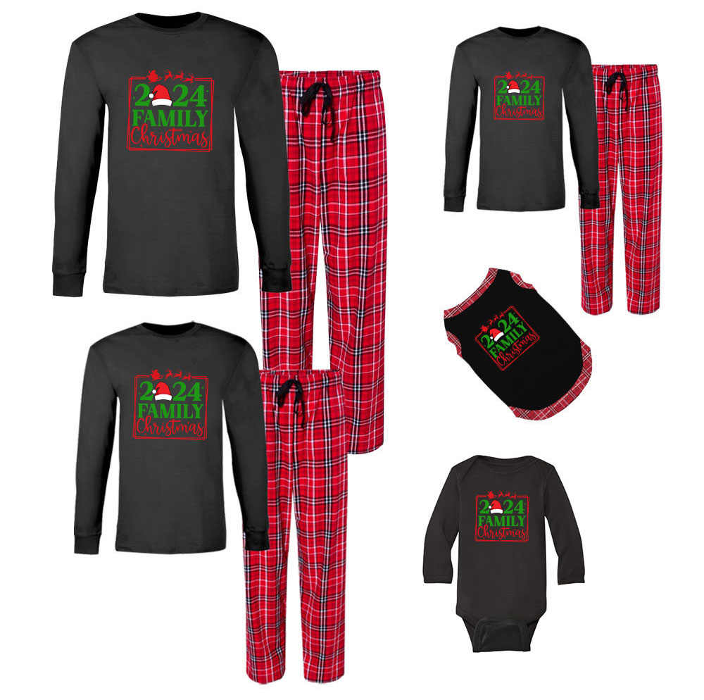 Buffalo Check Family Cotton Christmas Pajamas 2024