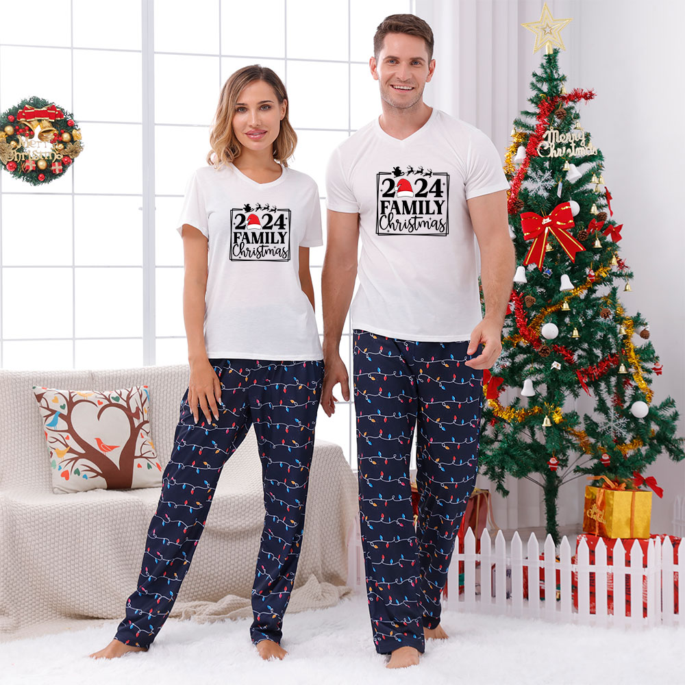 Festive Family Christmas Pajamas Short Sleeves 2024 Festive Family Christmas Pajamas Short Sleeves 2024
