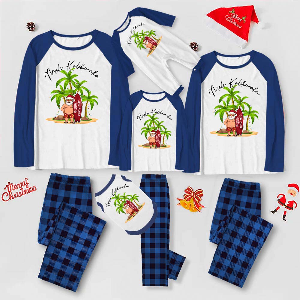 Santa Mele Kalikimaka Hawaiian Family Pajamas Santa Mele Kalikimaka Hawaiian Family Pajamas