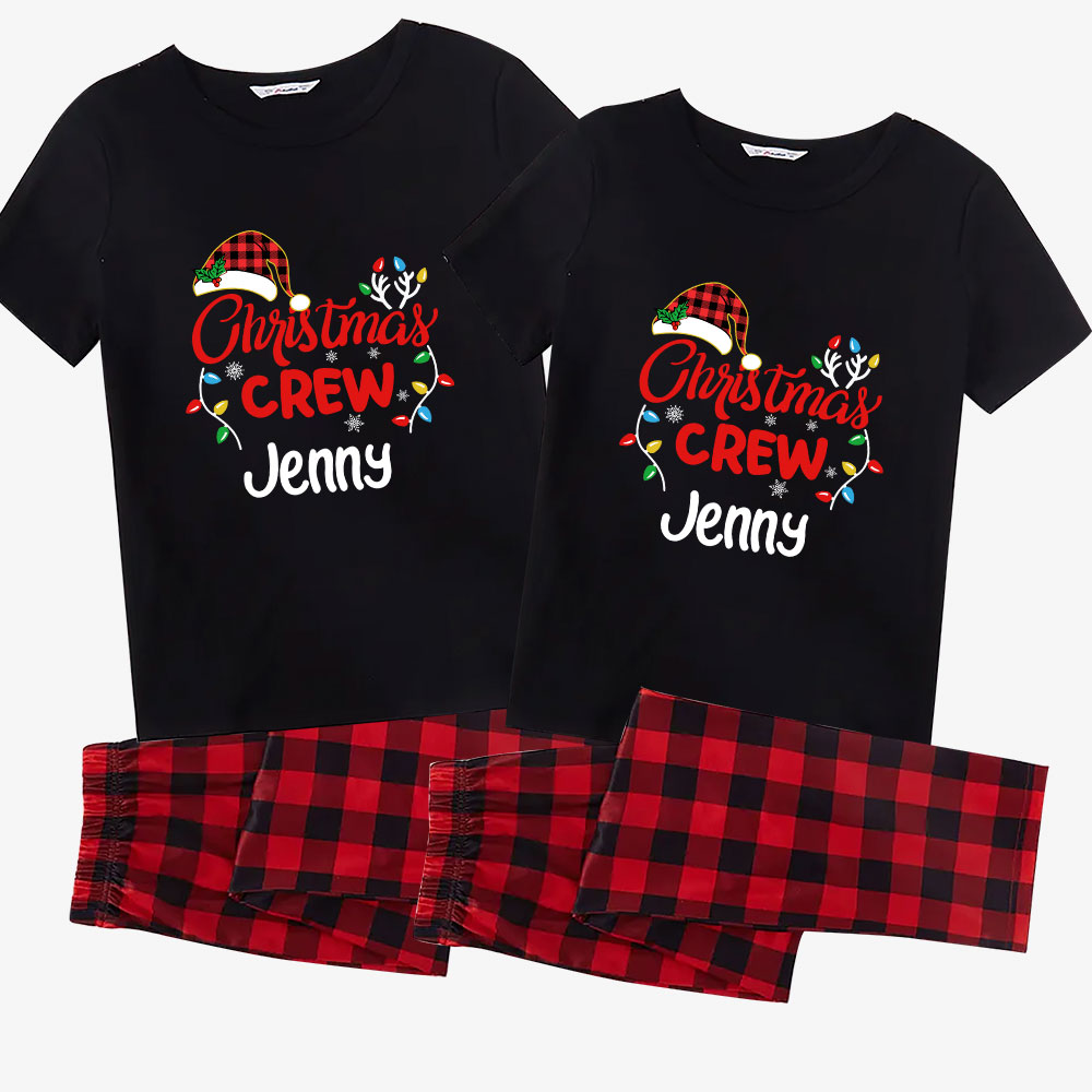 Cousin Crew Holiday Christmas Pajamas Custom Name Short Sleeves Cousin Crew Holiday Christmas Pajamas Custom Name Short Sleeves