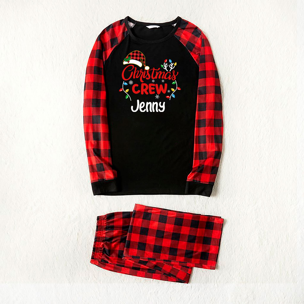 Buffalo Plaid Cousin Crew Christmas Pajamas Black Red