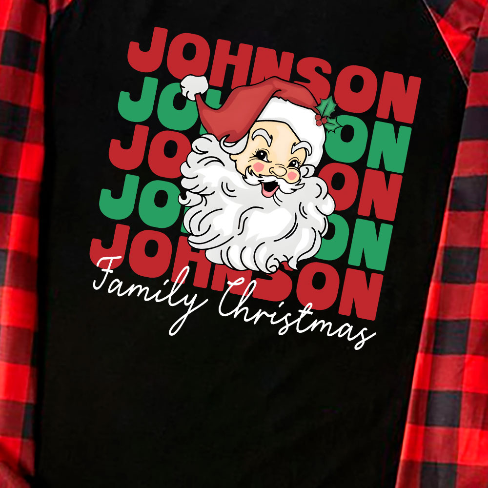 Customized Family Name Jolly Santa Christmas Pajamas Customized Family Name Jolly Santa Christmas Pajamas