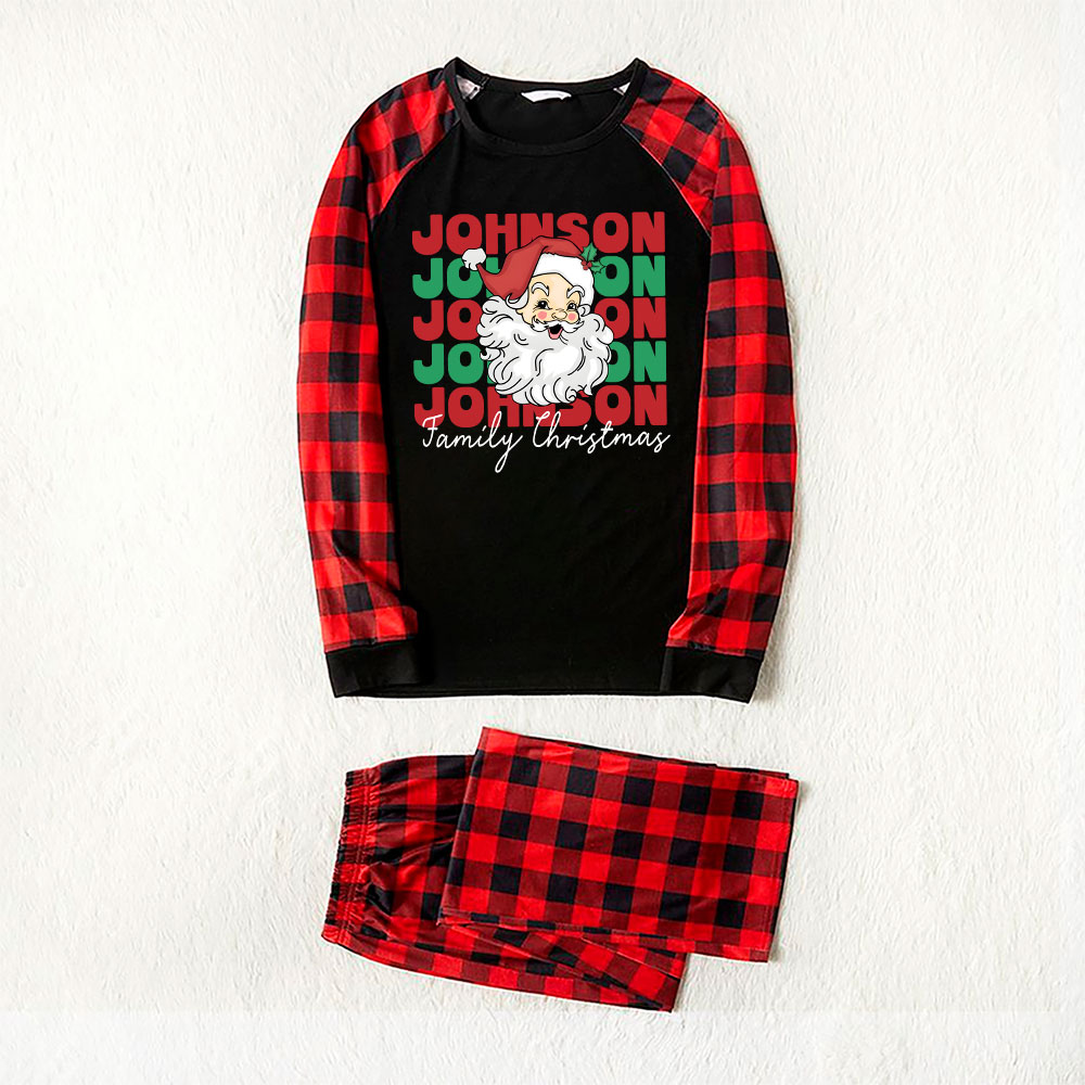 Customized Family Name Jolly Santa Christmas Pajamas Customized Family Name Jolly Santa Christmas Pajamas