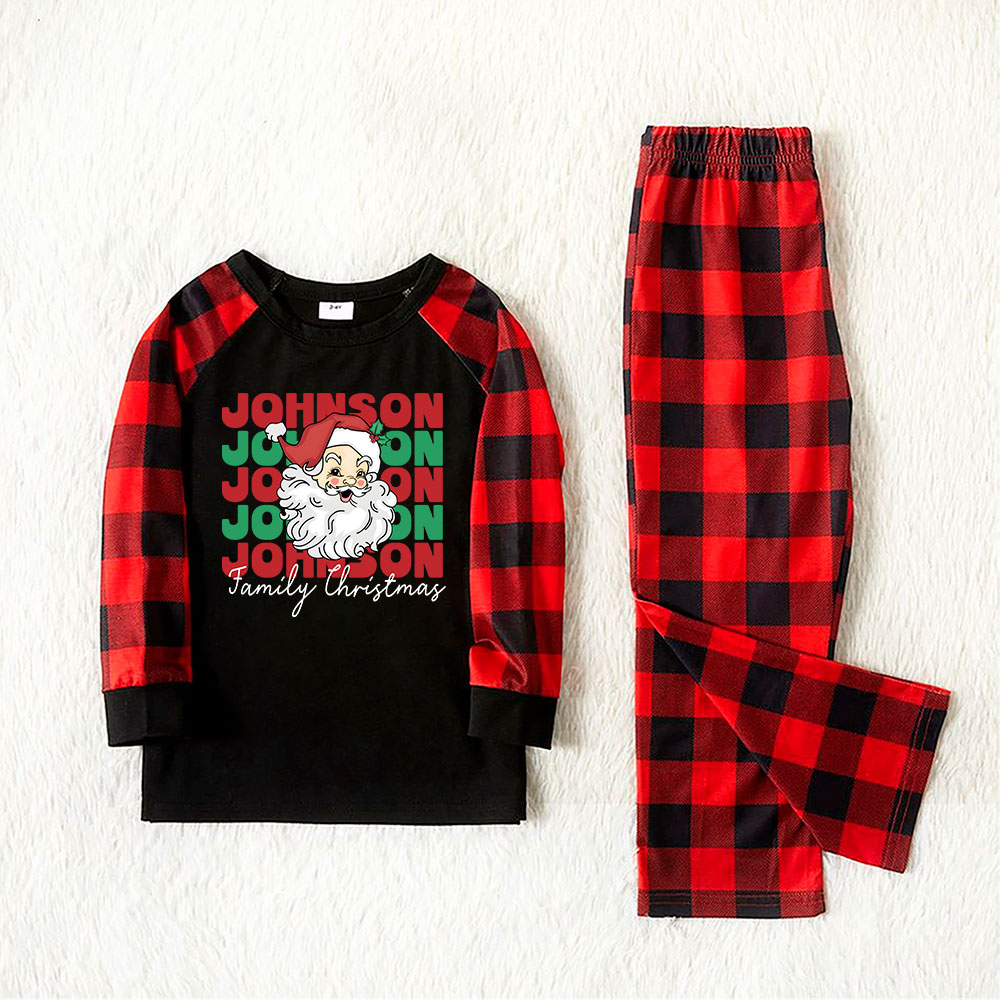 Customized Family Name Jolly Santa Christmas Pajamas Customized Family Name Jolly Santa Christmas Pajamas