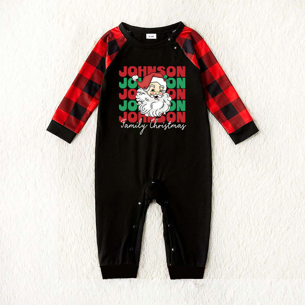 Customized Family Name Jolly Santa Christmas Pajamas Customized Family Name Jolly Santa Christmas Pajamas