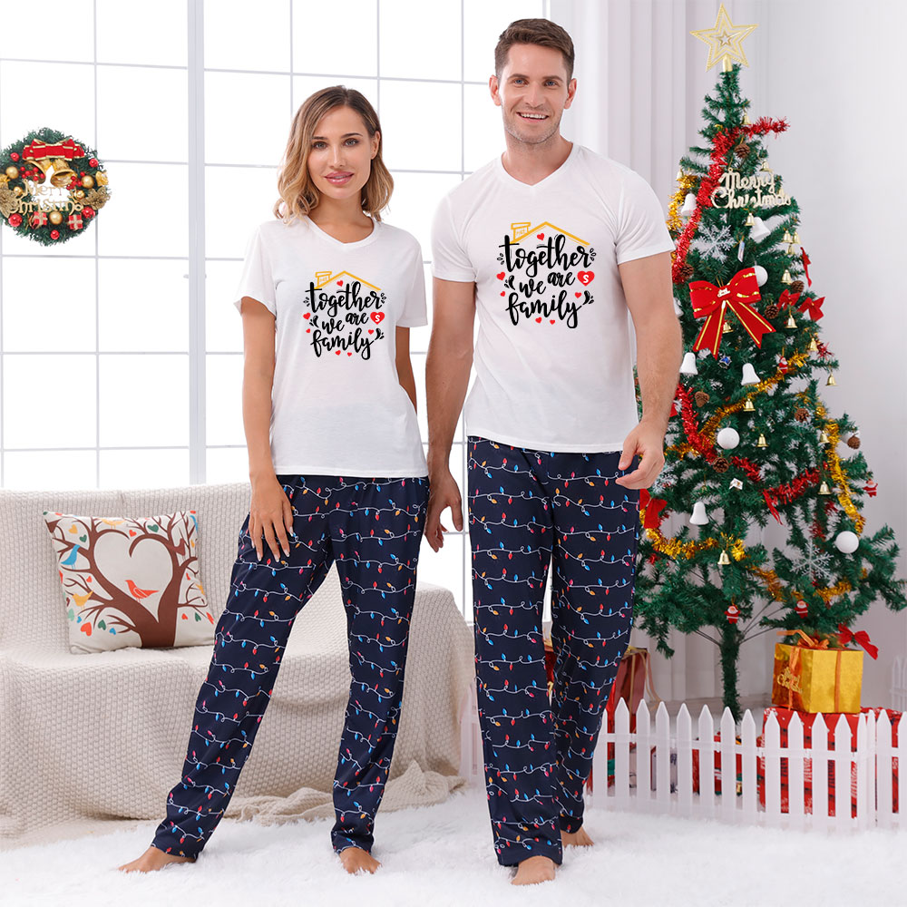 Together We Are Family Matching Christmas Jammies Short Sleeves Together We Are Family Matching Christmas Jammies Short Sleeves