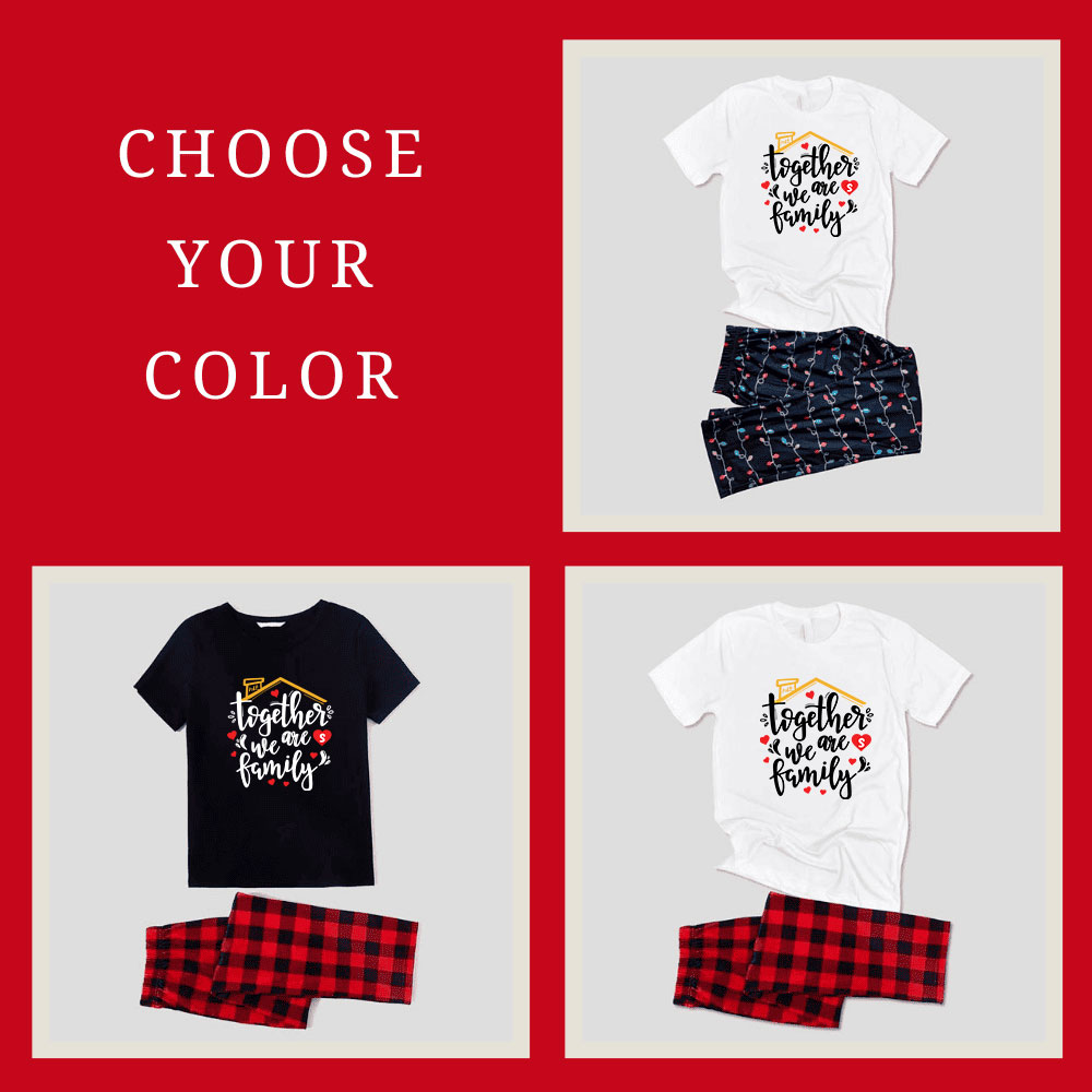Together We Are Family Matching Christmas Jammies Short Sleeves Together We Are Family Matching Christmas Jammies Short Sleeves