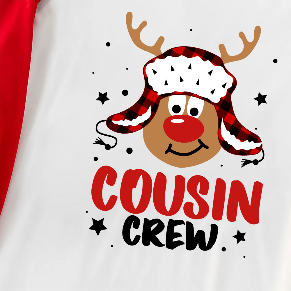 Reindeer With Cousin Eddie Hat Christmas Crew Pajamas