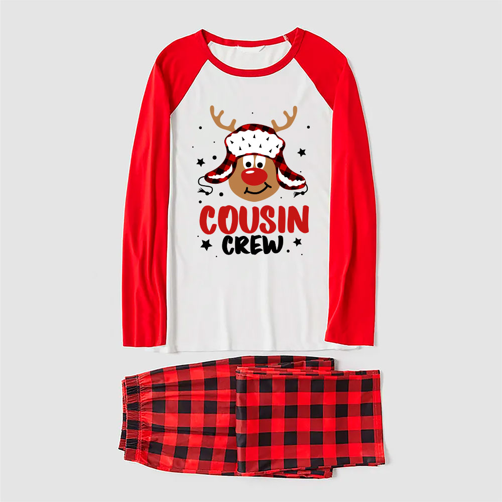 Reindeer With Cousin Eddie Hat Christmas Crew Pajamas