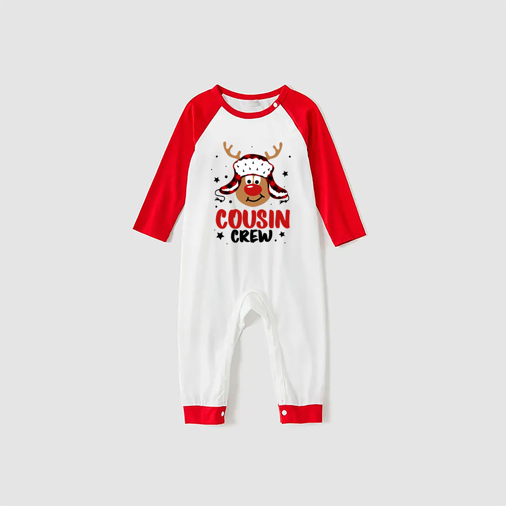 Reindeer With Cousin Eddie Hat Christmas Crew Pajamas