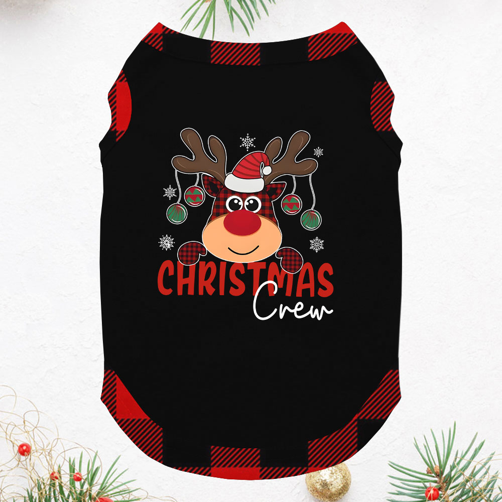 Buffalo Plaid Reindeer Crew Christmas Family PJs Short SLeeves Buffalo Plaid Reindeer Crew Christmas Family PJs Short SLeeves