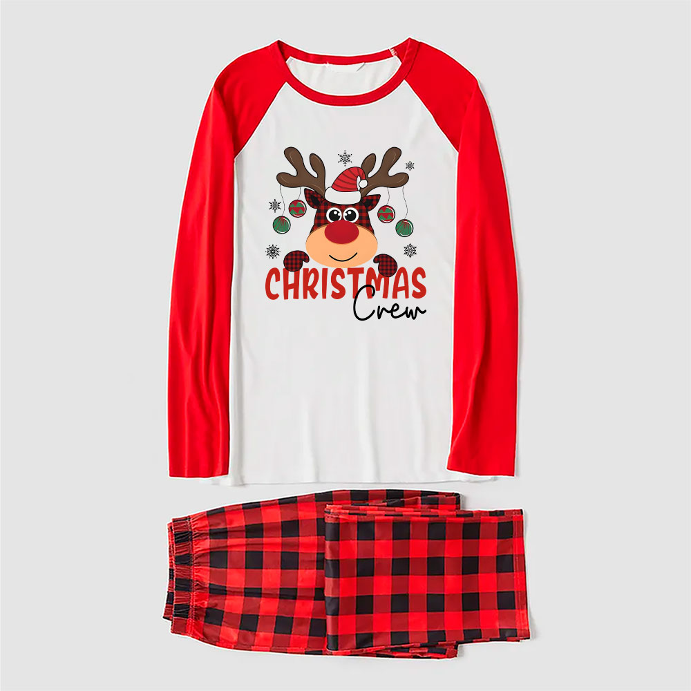 Festive Plaid Reindeer Crew Family Christmas Pajamas Festive Plaid Reindeer Crew Family Christmas Pajamas