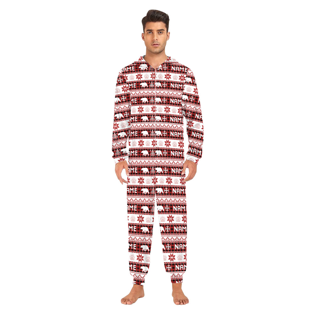 Personalized Bear Family Christmas Onesies For Adults And Kids