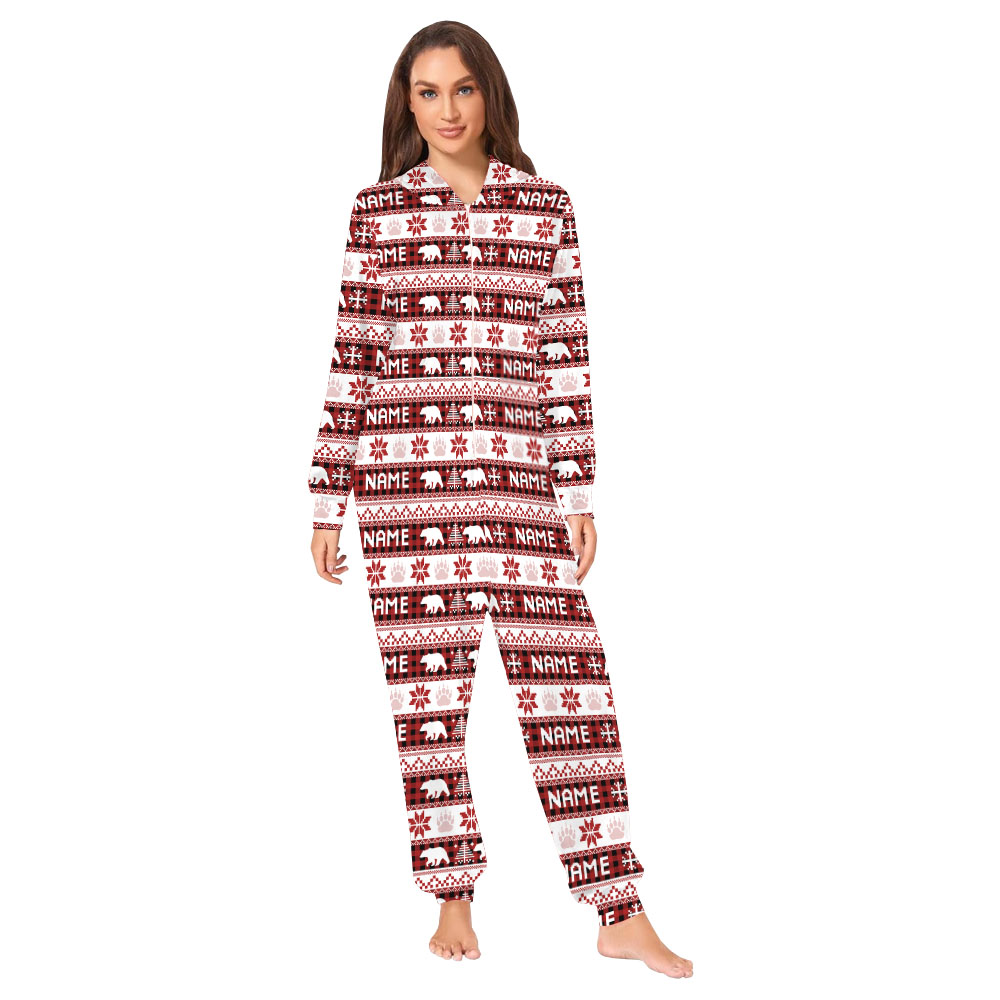 Personalized Bear Family Christmas Onesies For Adults And Kids